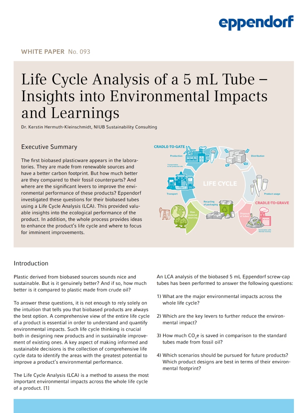Life Cycle Analysis of a 5 mL Tube